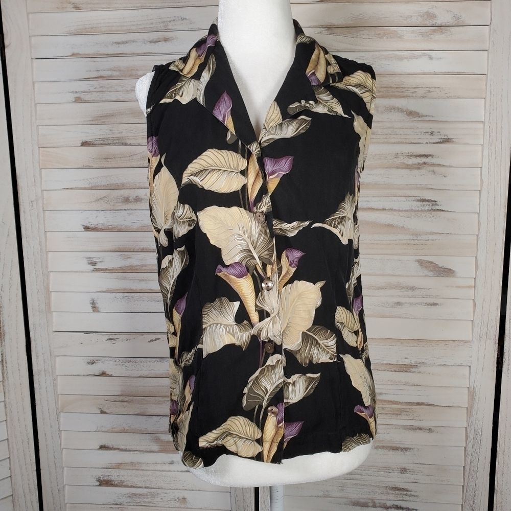Tommy Bahama Sleeveless Silk Button Down